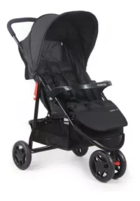 Carrinho de Bebê Toffy 03 Rodas Preto Absoluto Compacto 0 meses à 15kg - Cosco Kids