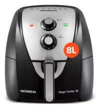 Fritadeira sem óleo air fryer 8l Afn-80-bi Mondial cor preto com inox 1900w