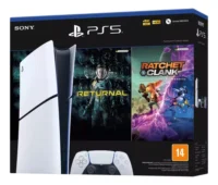 Console Sony PlayStation 5 Digital Slim 1TB – Branco + Jogos Returnal e Ratchet & Clank + Controle Sem Fio DualSense Branco